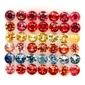 Natural FANCY COLOURED SAPPHIRE 2.5mm round facets (Africa) - 40 pieces available