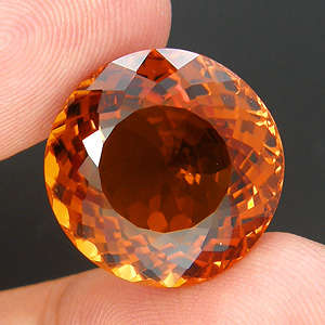 Good strong colour! 17.11 cts Natural MADEIRA CITRINE round facet (Brazil)