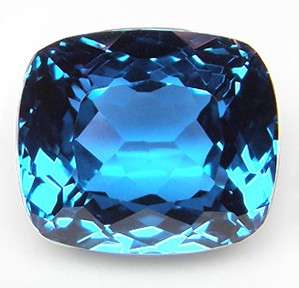 What a beauty! 21.62 cts Natural LONDON BLUE TOPAZ cushion facet (Brazil)