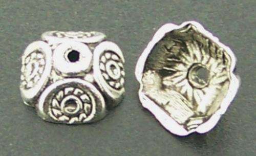 9mm Nickel BEAD CAPS (4 pcs)