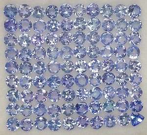 Natural TANZANITE 2.0mm round facets (Africa) - 111 pieces available