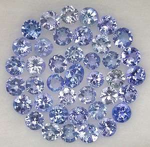 Natural TANZANITE 2.5mm round facets (Africa) - 54 pieces available