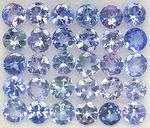 Natural TANZANITE 3mm round facets (Africa) - 34 pieces available