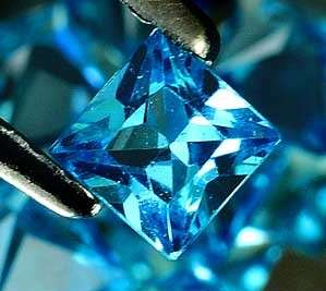 Natural SWISS BLUE TOPAZ 3.6mm x 3.6mm square princess facets (Brazil) - 15 pieces available