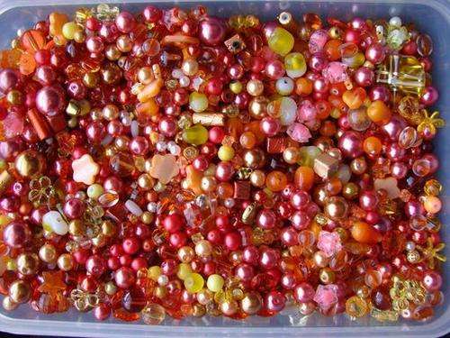 GLORIOUS SUNRISE SOUP MIX mixed bead tubs - 150g - ORANGE, YELLOW and GOLD