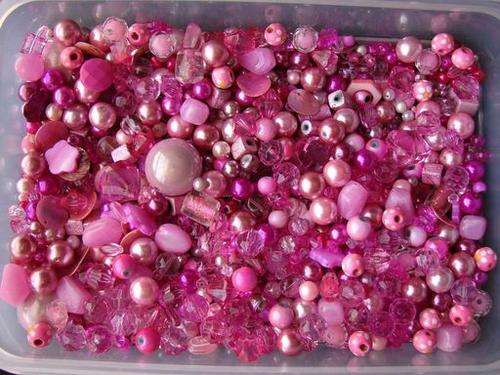 LOVE ME FOREVER SOUP MIX mixed bead tubs - 150g - PINK