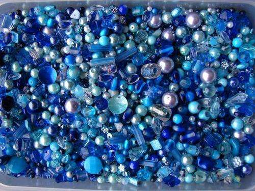CLEAR BLUE SKIES SOUP MIX mixed bead tubs - 150g - BLUE and TURQUOISE