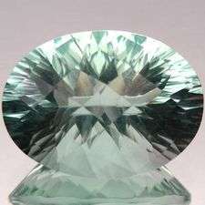 Stunning facet! 27.83 cts Natural PRASIOLITE / GREEN AMETHYST concave checkerboard facet (Uruguay)