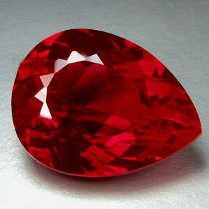 20.80 cts Natural Blood Red RUBY pear facet (Madagascar)