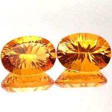 PRICE REDUCED! 24.82 cts CITRINE concave oval facets (Brazil) - 2 pieces available