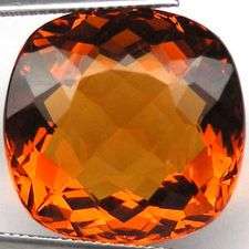 Impressive & HUGE! Stunning colour! 33.55 cts Natural MADEIRA CITRINE cushion facet (Brazil)