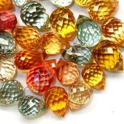 6.51cts Natural FANCY COLOURED SAPPHIRE drilled briolette facets (Africa) - 24 pieces available