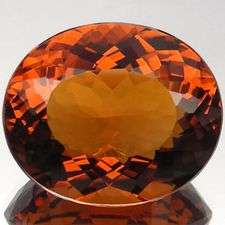 Impressive & HUGE! Stunning colour! 34.19 cts Natural MADEIRA CITRINE oval facet (Brazil)