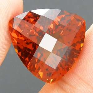 Impressive! Stunning colour! 19.34 cts Natural MADEIRA CITRINE checkerboard trillion facet (Brazil)