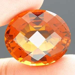 LUNCHTIME MADNESS! 15.56 cts Natural MADEIRA CITRINE checkerboard oval facet (Brazil)
