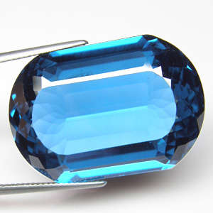 MUSEUM SIZE!!! 62.09 cts Natural LONDON BLUE TOPAZ fancy cushion facet (Brazil)
