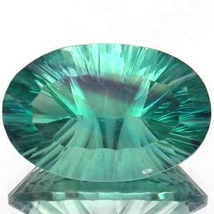 HUGE! 51.35cts MULTICOLOUR FLUORITE concave oval facet (China)