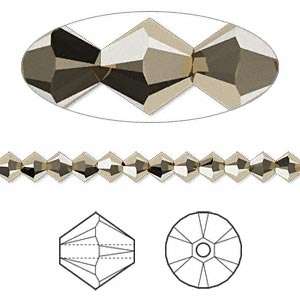 CRYSTAL METALLIC LIGHT GOLD 2X Swarovski 4mm XILION bicone