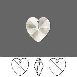 CRYSTAL SILVER SHADE Swarovski 10mm heart pendant
