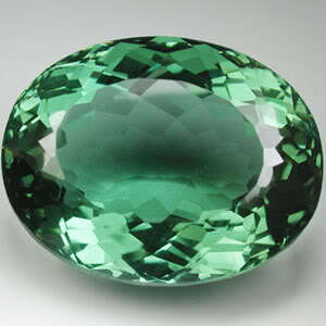 LUNCHTIME MADNESS! 32.10 cts Natural PRASIOLITE / GREEN AMETHYST oval facet (Uruguay)