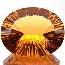 HUGE lovely gem! 33.73 cts Natural CITRINE concave oval facet (Brazil)