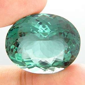HUGE! 36.63 cts Natural PRASIOLITE / GREEN AMETHYST oval facet (Uruguay)