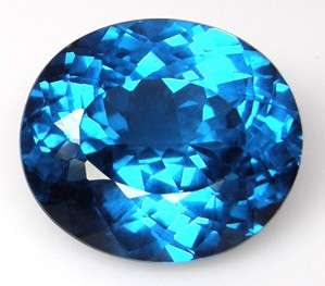 18.68 cts Natural LONDON BLUE TOPAZ oval facet (Brazil)