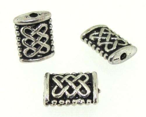 7mm x 5mm Rectangle decorated PEWTER spacer - sold individually