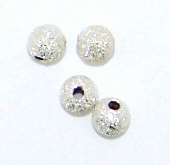 4mm Silver Plated metal STARDUST beads - sold per individual bead