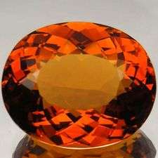 HUGE! Impressive! Stunning colour! 37.38 cts Natural MADEIRA CITRINE oval facet (Brazil)