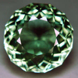 Magnificent gem! 19.15 cts 17.5mm Natural PRASIOLITE / GREEN AMETHYST fancy round facet (Uruguay)