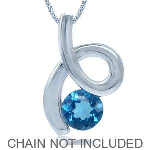 London Blue Topaz pendant in Sterling Silver