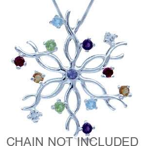 Sterling silver pendant - MIXED GEMSTONES