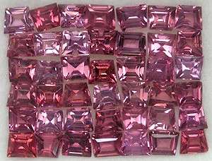 COLOUR CHANGE GARNET 2.5mm fancy square facets (Madagascar) - 35 pieces available