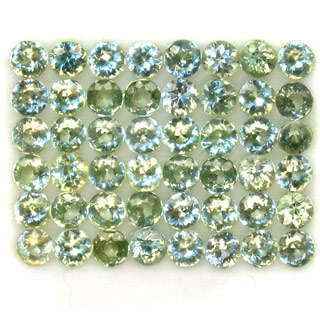 GREEN SAPPHIRE 3.0mm round facets (Africa) - 49 pieces available