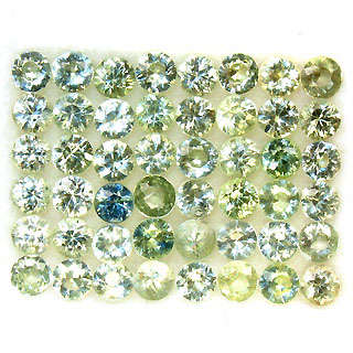 GREEN SAPPHIRE 2.8mm round facets (Africa) - 51 pieces available