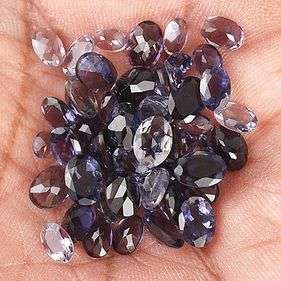 IOLITE (water sapphire) 4mm x 3mm oval facets (India) - 4 pieces available
