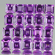 AMETHYST 3mm square princess facets (Africa) - 20 pieces available
