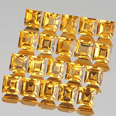 CITRINE 3mm square princess facets (Brazil) - 20 pieces available