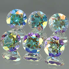 MERCURY MIST / MOONGLOW TOPAZ 4mm round facets (Africa) - 8 pieces available