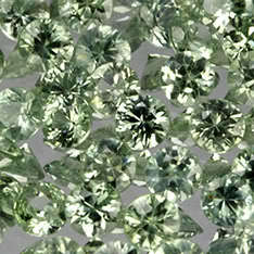 GREEN SAPPHIRE 2mm round facets (Africa) - 46 pieces available