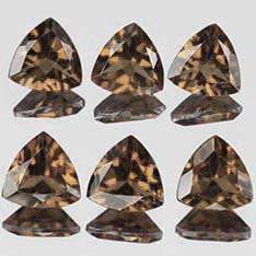 SMOKY QUARTZ 4mm trillion facets (Brazil) - 20 pieces available