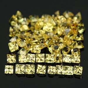 YELLOW SAPPHIRE 1.4mm - 1.6mm square princess facets (Africa) - 44 pieces available
