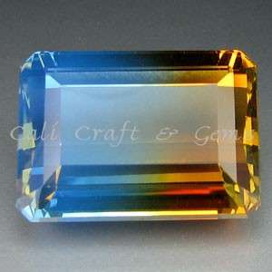Impressive gem! 18.95 cts Natural BI-COLOUR QUARTZ octagon facet (Brazil)