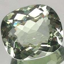 Magnificent gem! 17.45 cts Natural PRASIOLITE / GREEN AMETHYST cushion facet (Uruguay)
