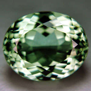 Magnificent gem! 15.05 cts Natural PRASIOLITE / GREEN AMETHYST oval facet (Uruguay)