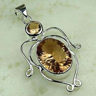 Created MORGANITE set in 925 Sterling Silver (pendant)