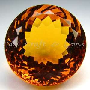 Lovely gem! 28.75 cts 20.0mm Natural CITRINE round facet (Brazil)