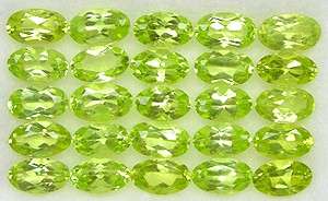PERIDOT 5mm x 3mm oval facets (Burma) - 25 pieces available