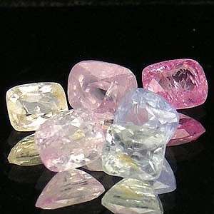 Stunning! SET of 4.31 cts 6 pieces Natural FANCY SAPPHIRE cushion facets (Songea, Africa)